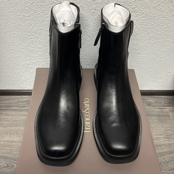Franco Sarto Axel Ankle Boot In Black Leather - Picture 3 of 8